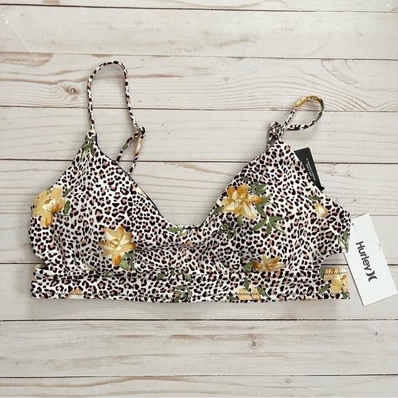 Hurley Jungle Cat Animal Print Bikini Set Size Large Women - Picture 6 of 14